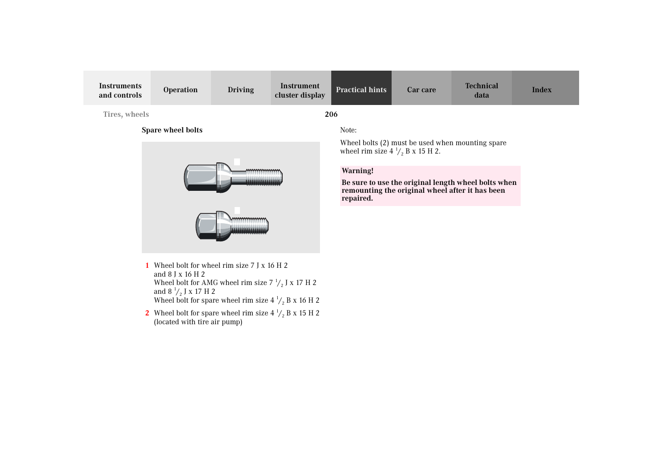 Mercedes-Benz 2002 SLK 320 User Manual | Page 209 / 290