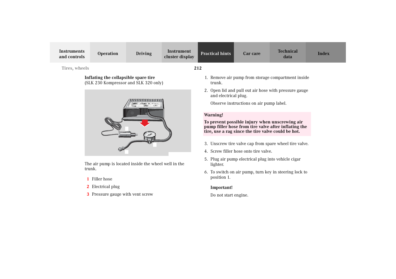 Mercedes-Benz 2002 SLK 320 User Manual | Page 215 / 290