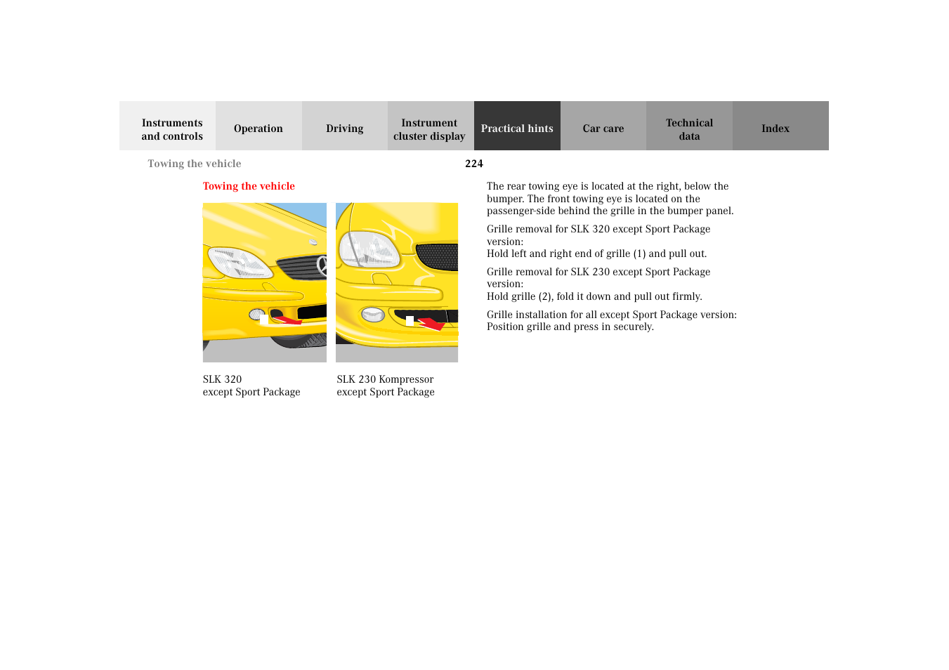 Mercedes-Benz 2002 SLK 320 User Manual | Page 227 / 290