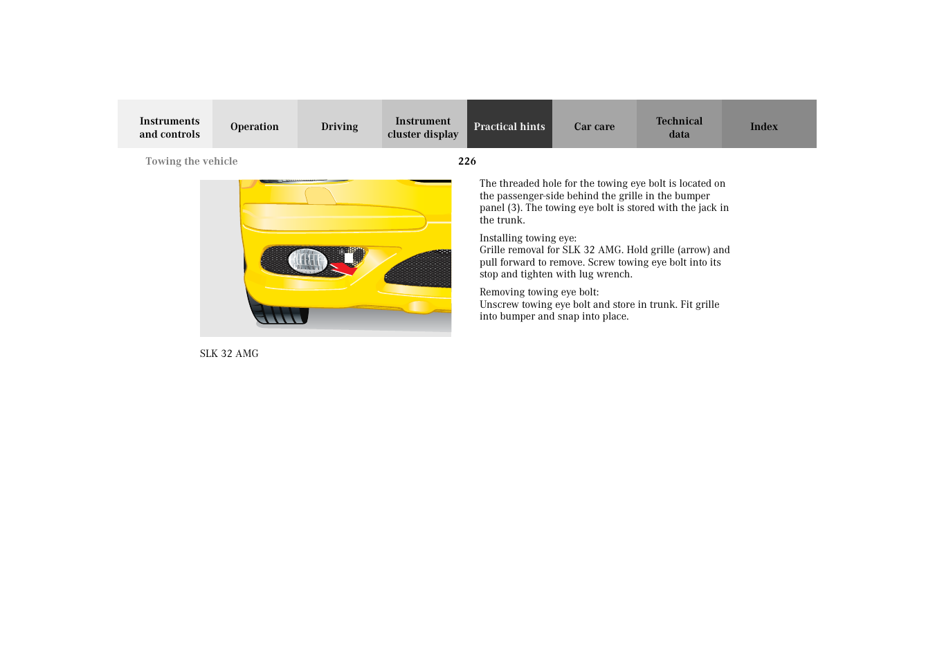 Mercedes-Benz 2002 SLK 320 User Manual | Page 229 / 290