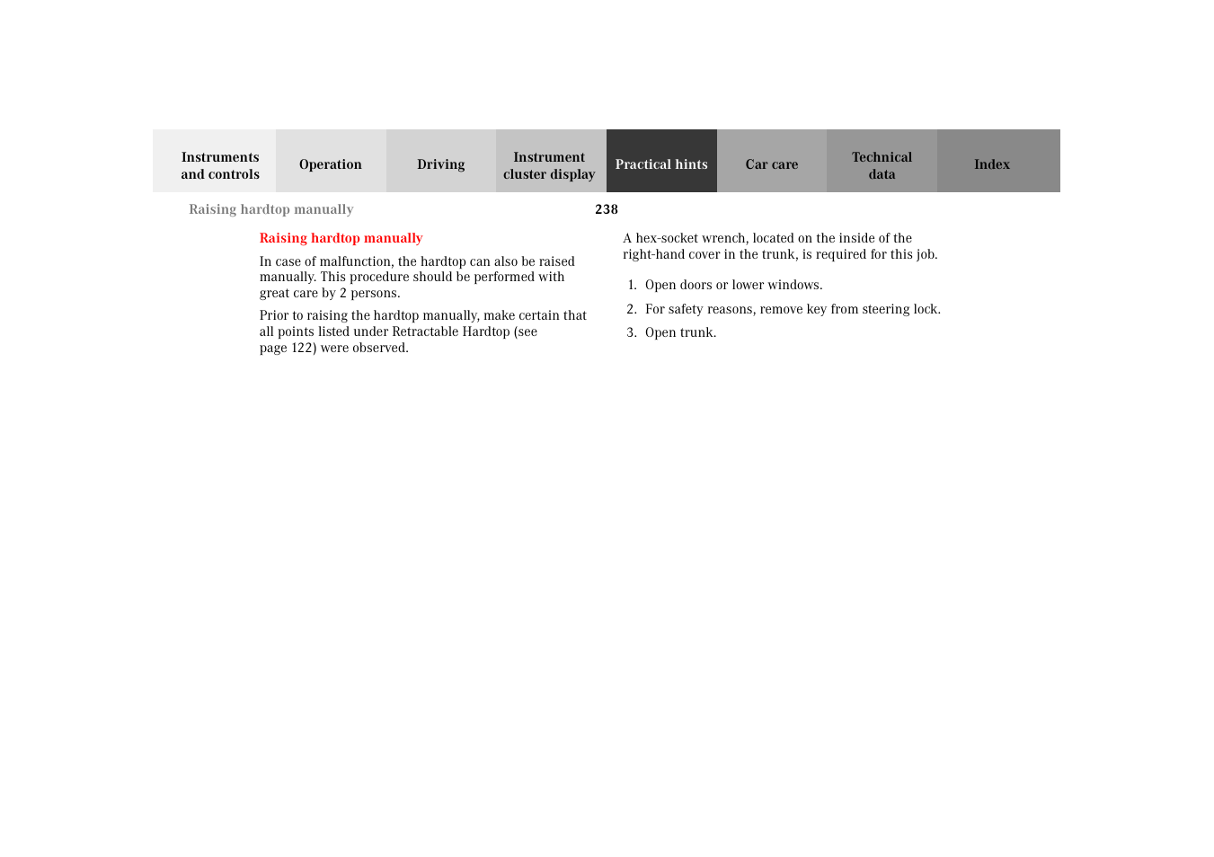 Mercedes-Benz 2002 SLK 320 User Manual | Page 241 / 290