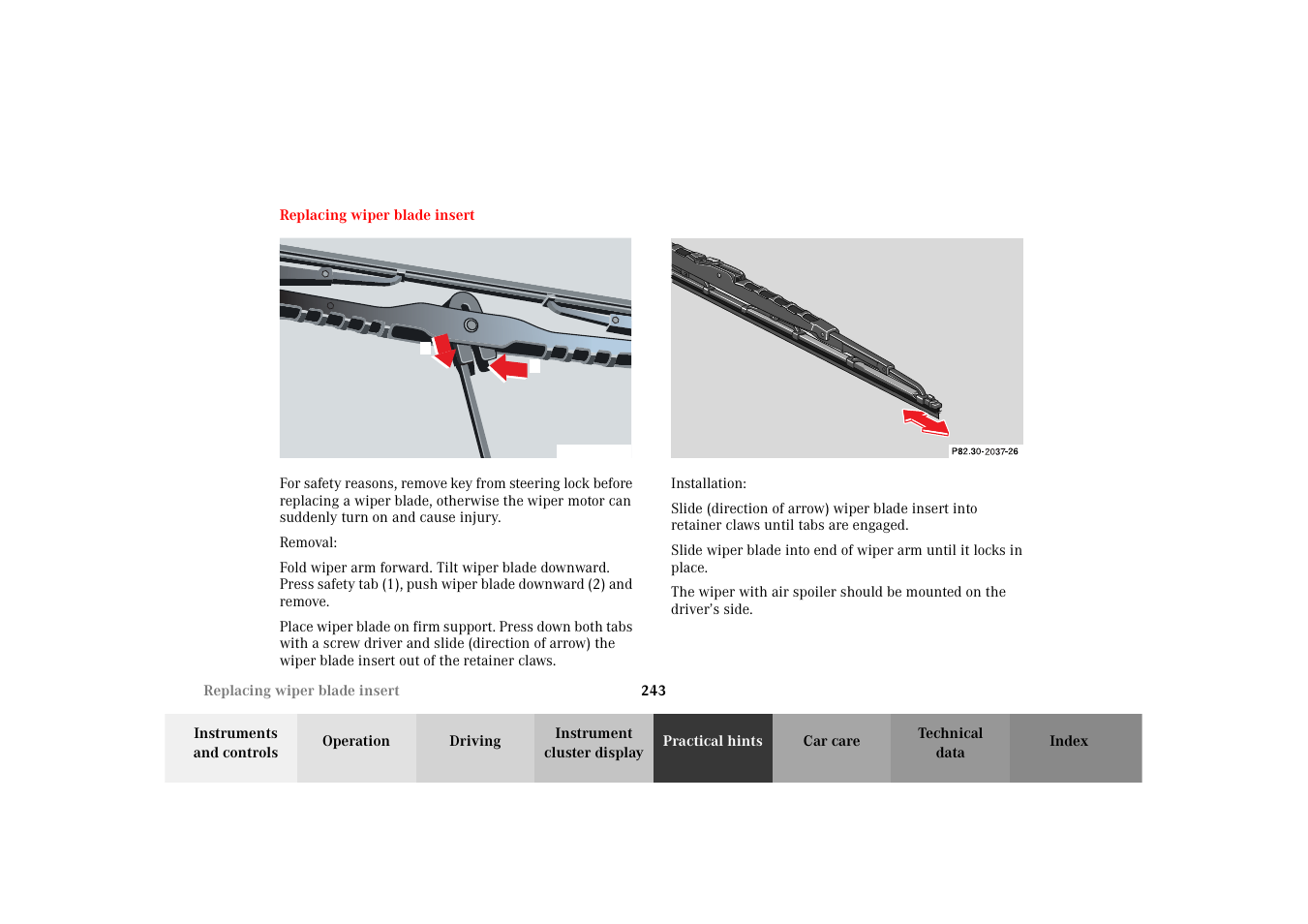 Mercedes-Benz 2002 SLK 320 User Manual | Page 246 / 290