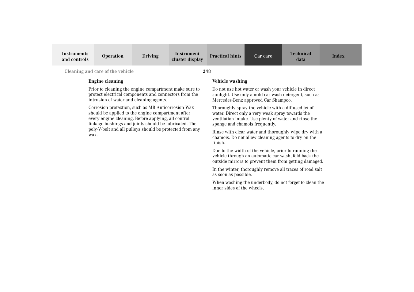 Mercedes-Benz 2002 SLK 320 User Manual | Page 251 / 290