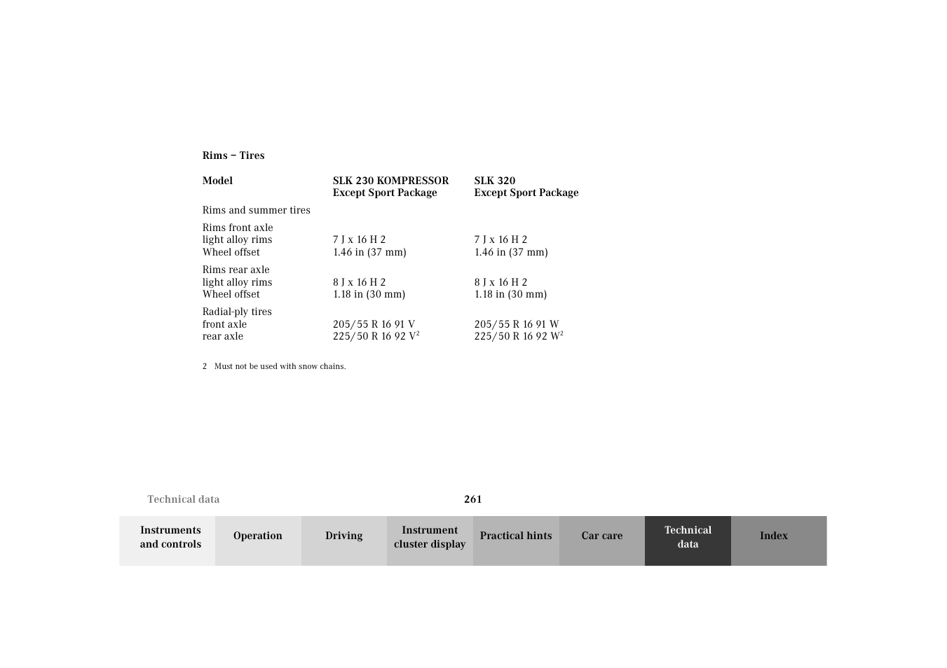 Mercedes-Benz 2002 SLK 320 User Manual | Page 264 / 290