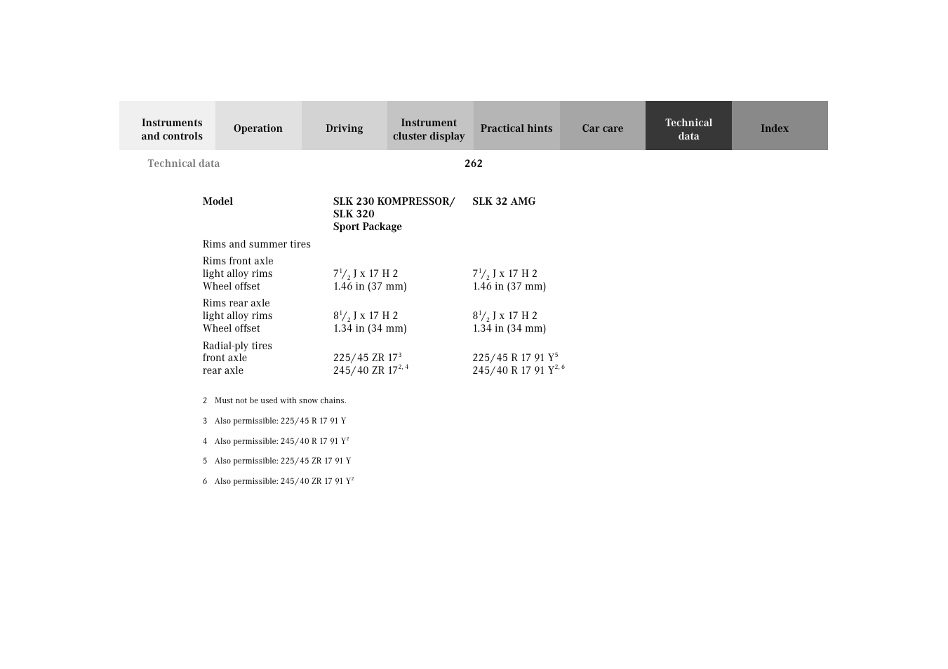 Mercedes-Benz 2002 SLK 320 User Manual | Page 265 / 290