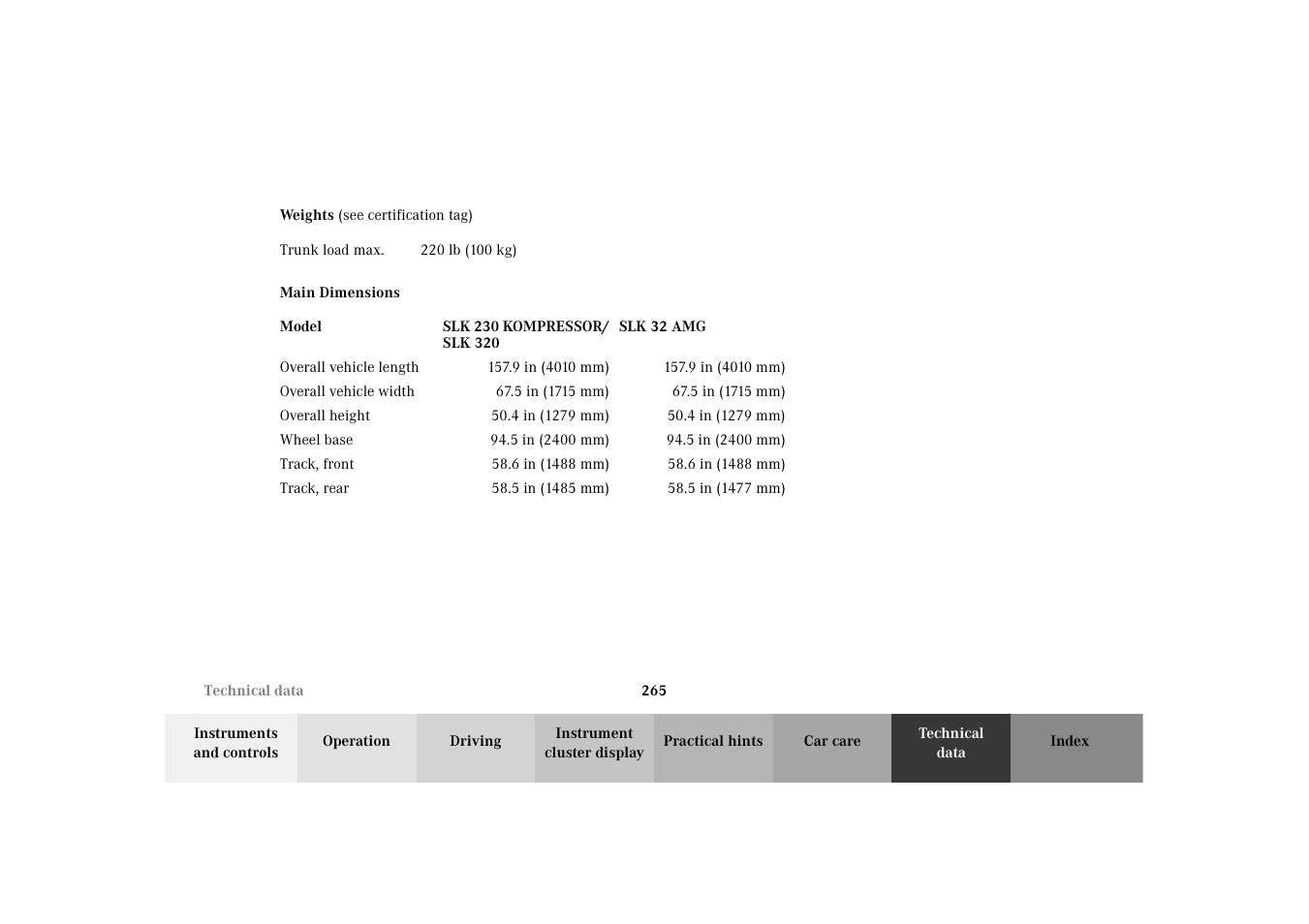 Mercedes-Benz 2002 SLK 320 User Manual | Page 268 / 290