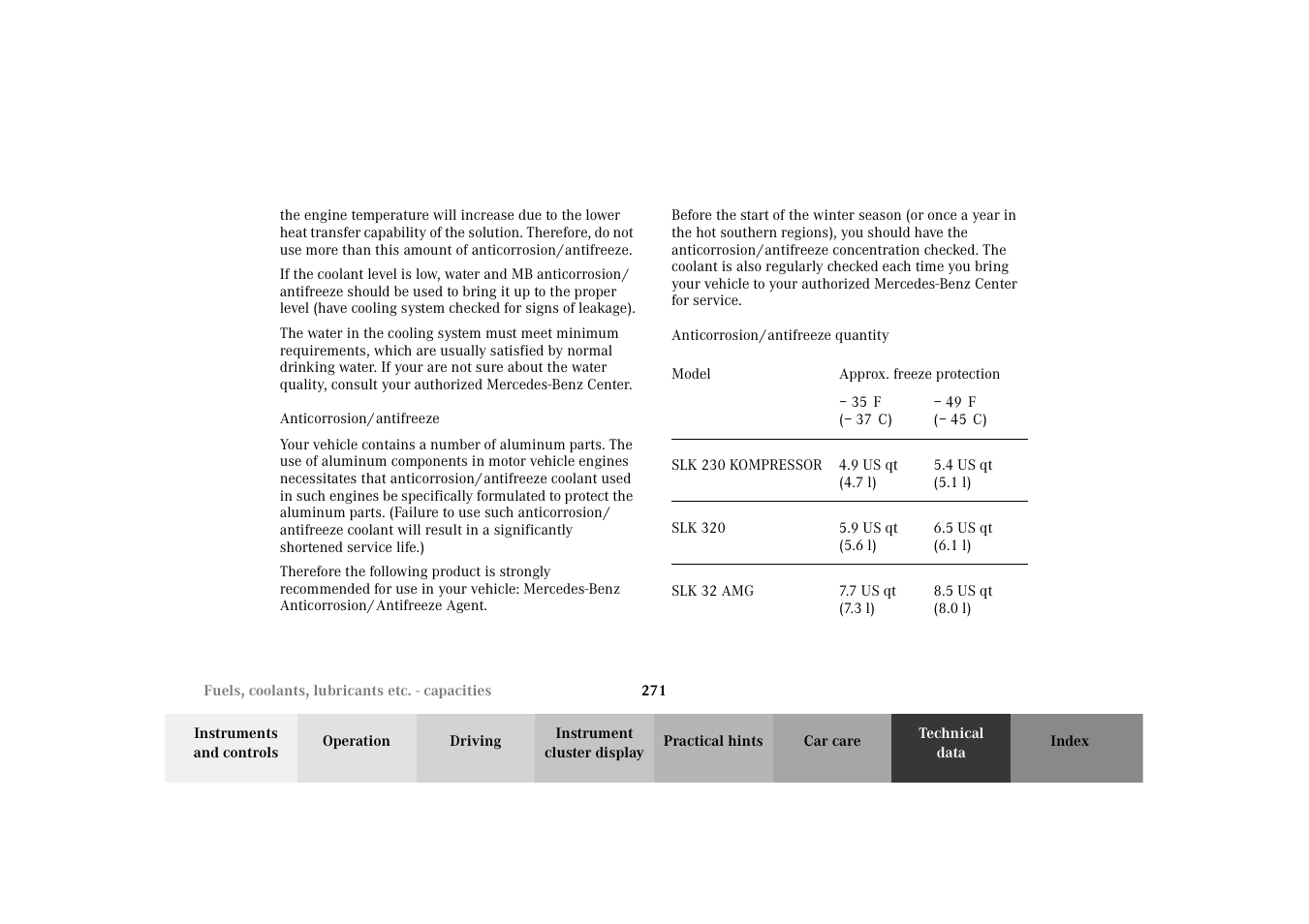Mercedes-Benz 2002 SLK 320 User Manual | Page 274 / 290