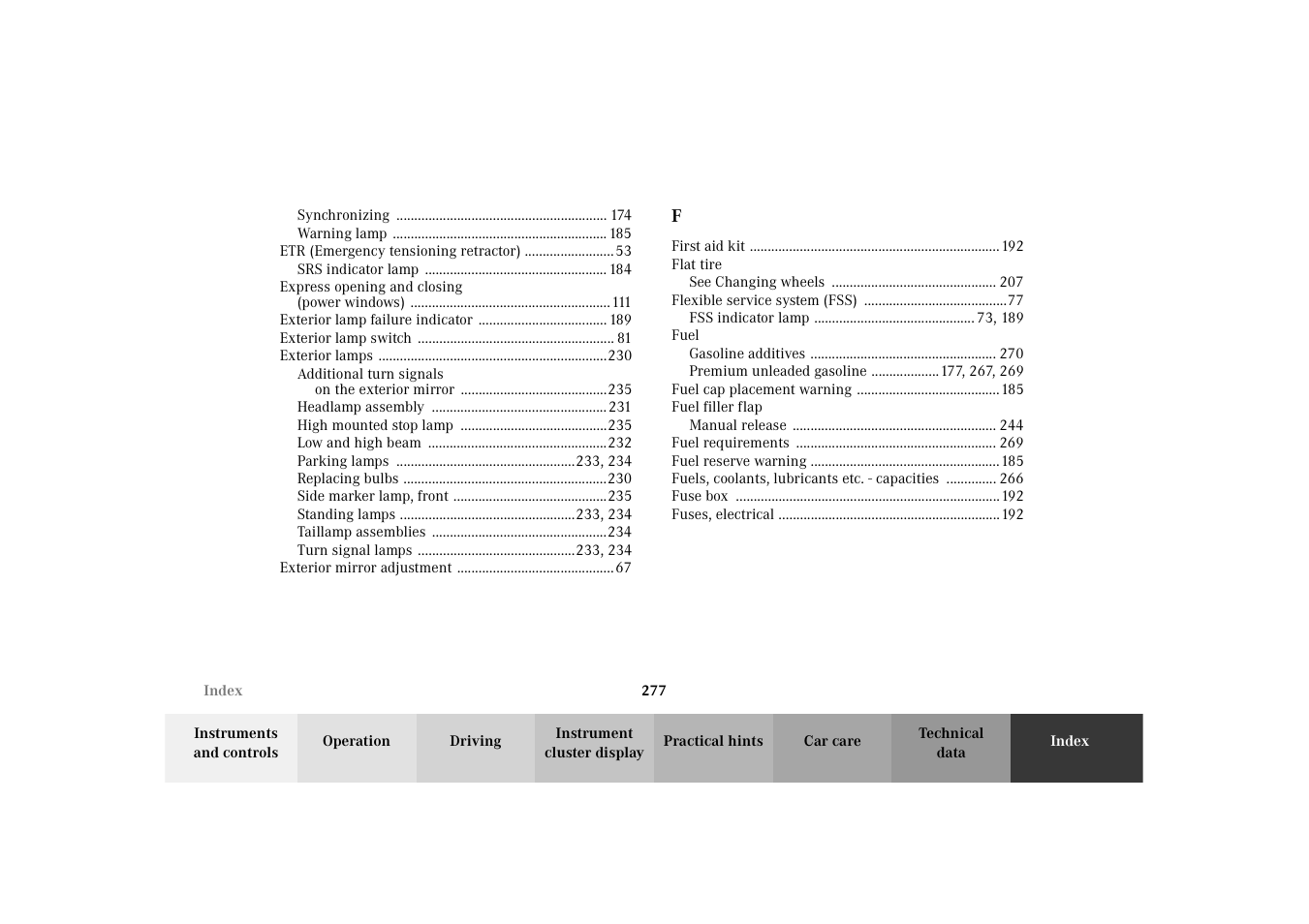 Mercedes-Benz 2002 SLK 320 User Manual | Page 280 / 290