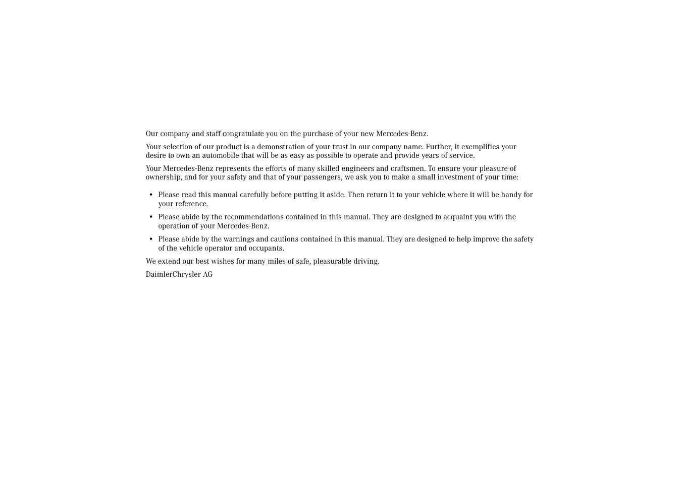 Mercedes-Benz 2002 SLK 320 User Manual | Page 3 / 290