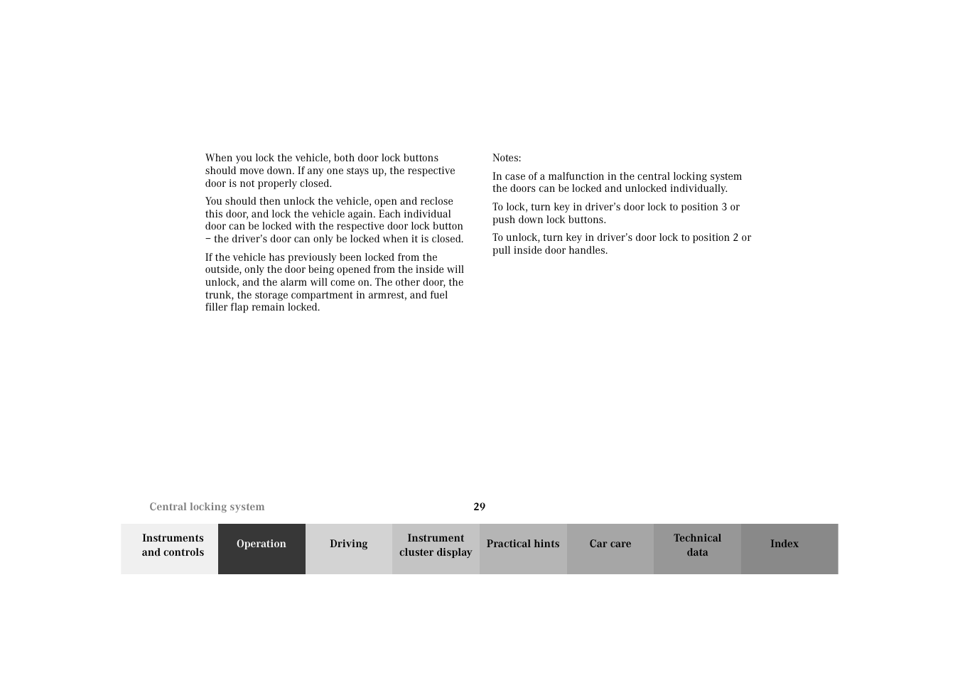 Mercedes-Benz 2002 SLK 320 User Manual | Page 32 / 290