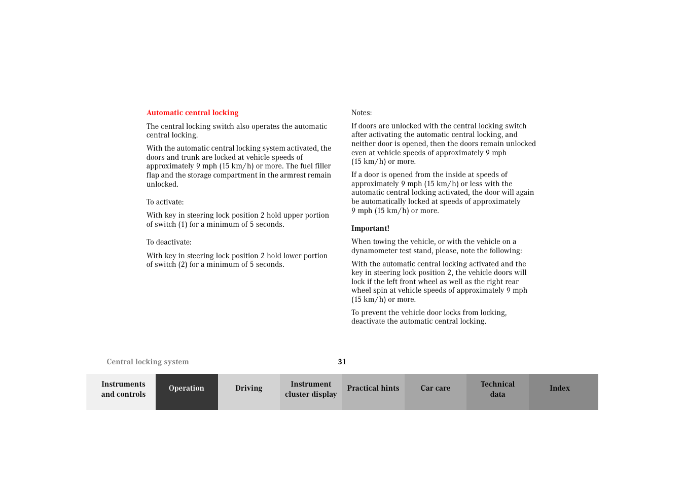 Mercedes-Benz 2002 SLK 320 User Manual | Page 34 / 290