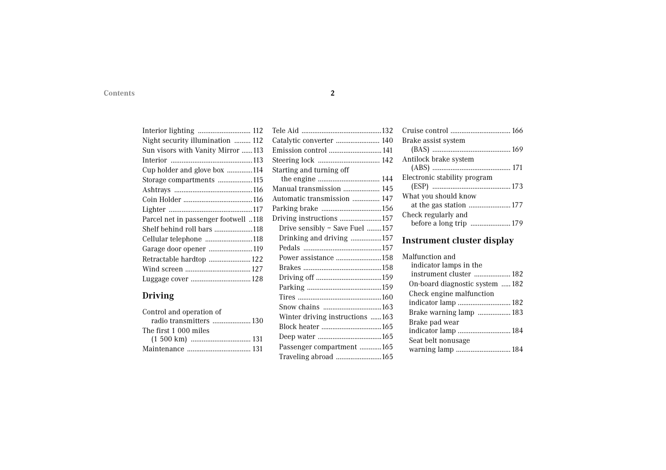 Mercedes-Benz 2002 SLK 320 User Manual | Page 5 / 290