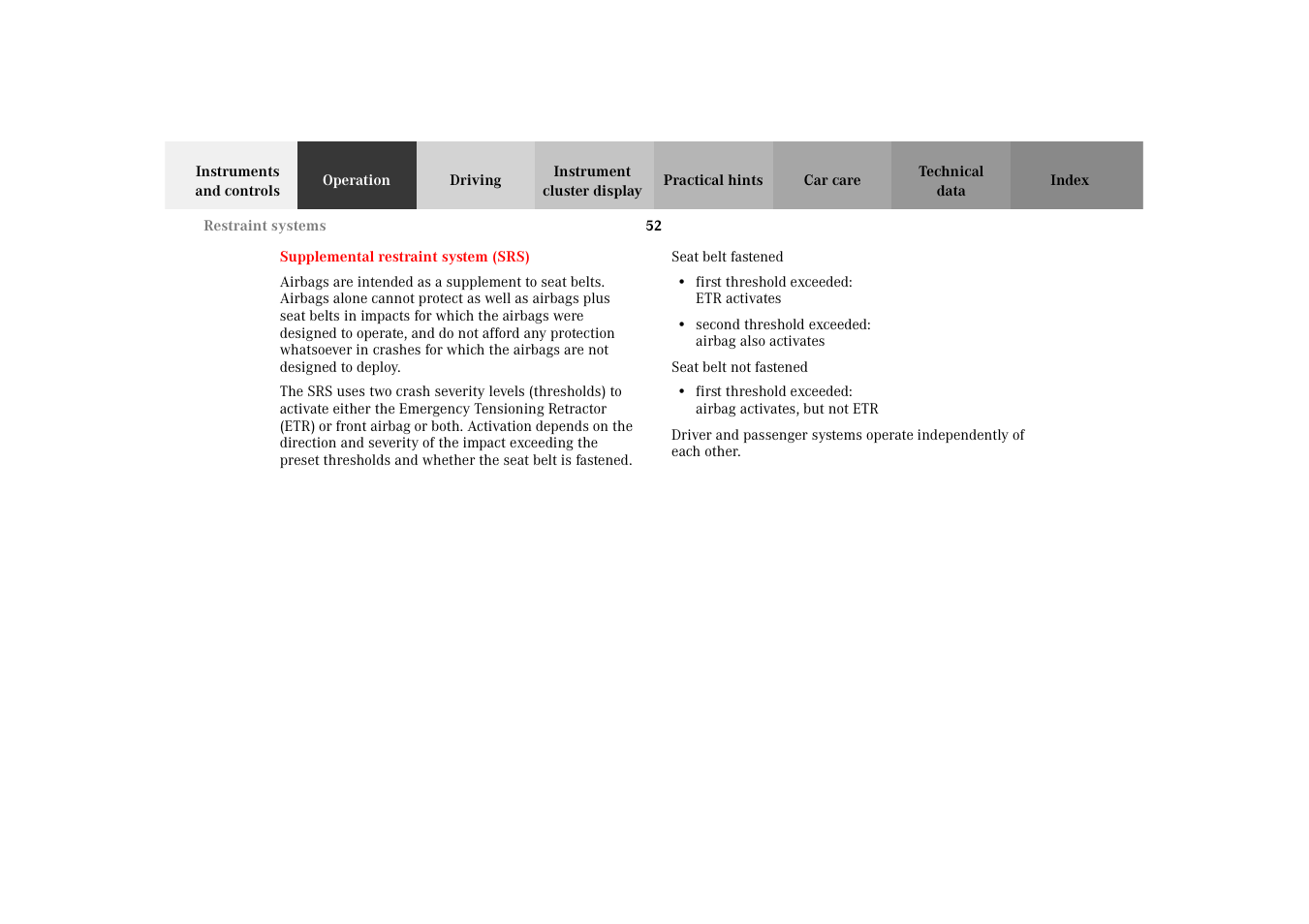 Mercedes-Benz 2002 SLK 320 User Manual | Page 55 / 290
