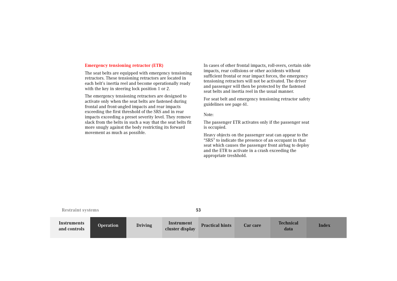 Mercedes-Benz 2002 SLK 320 User Manual | Page 56 / 290