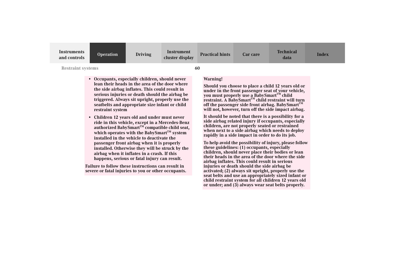 Mercedes-Benz 2002 SLK 320 User Manual | Page 63 / 290