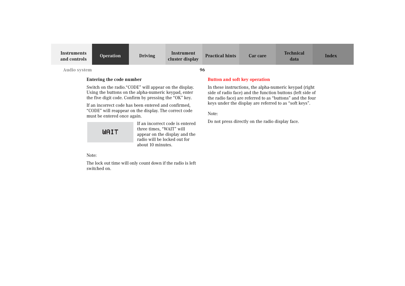 Mercedes-Benz 2002 SLK 320 User Manual | Page 99 / 290