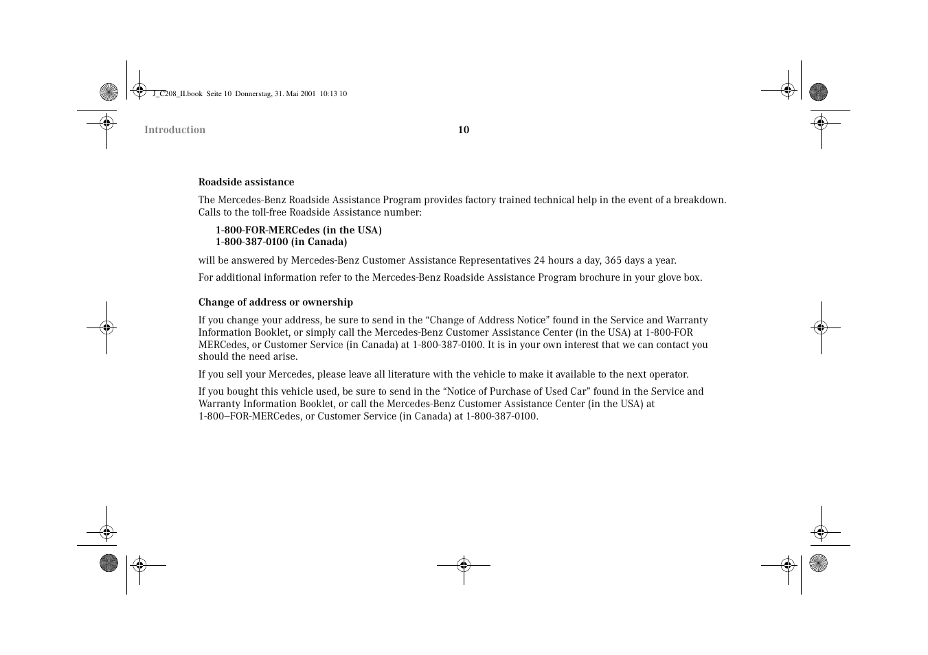 Mercedes-Benz 2002 CLK 55 AMG User Manual | Page 13 / 330