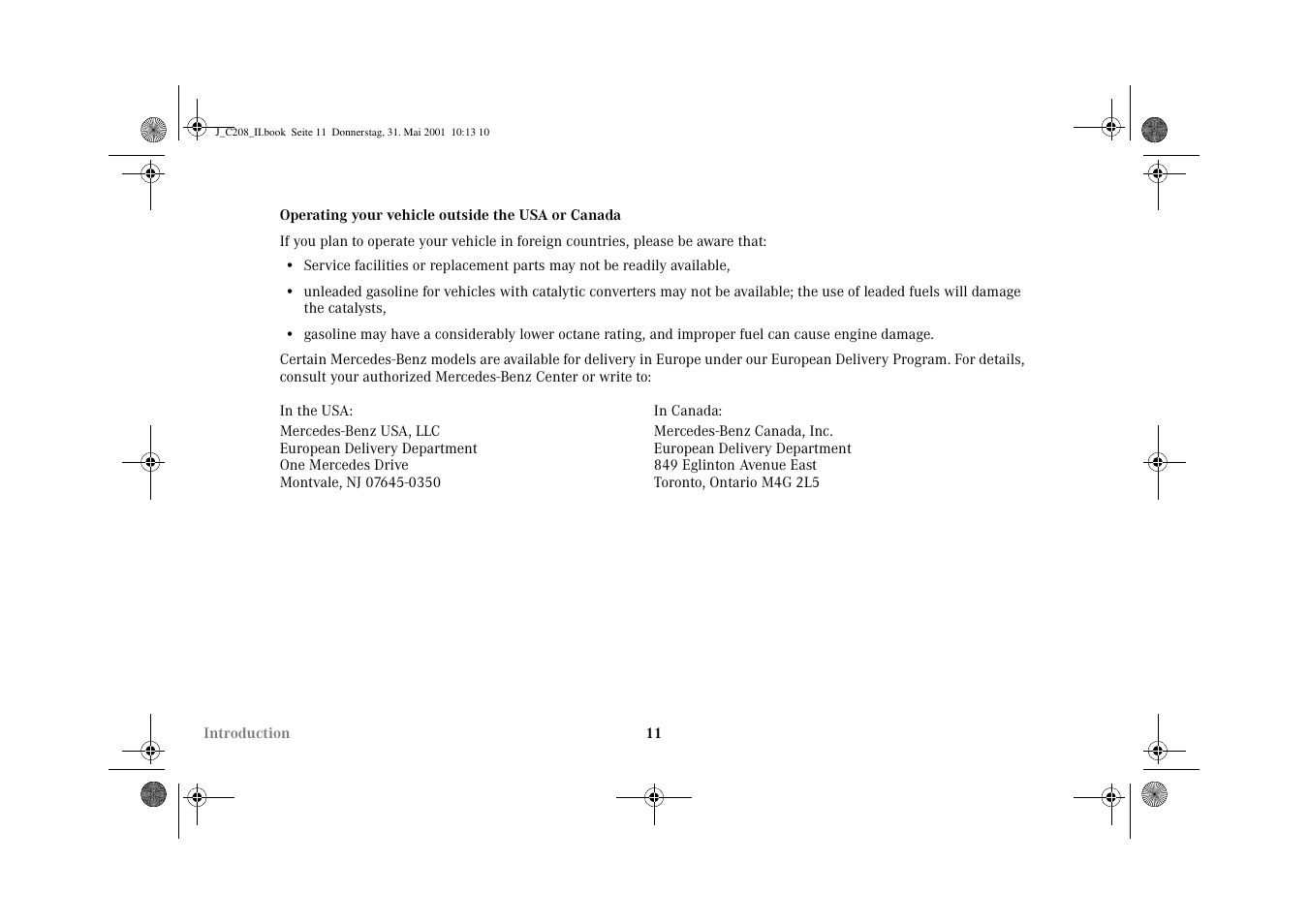 Mercedes-Benz 2002 CLK 55 AMG User Manual | Page 14 / 330