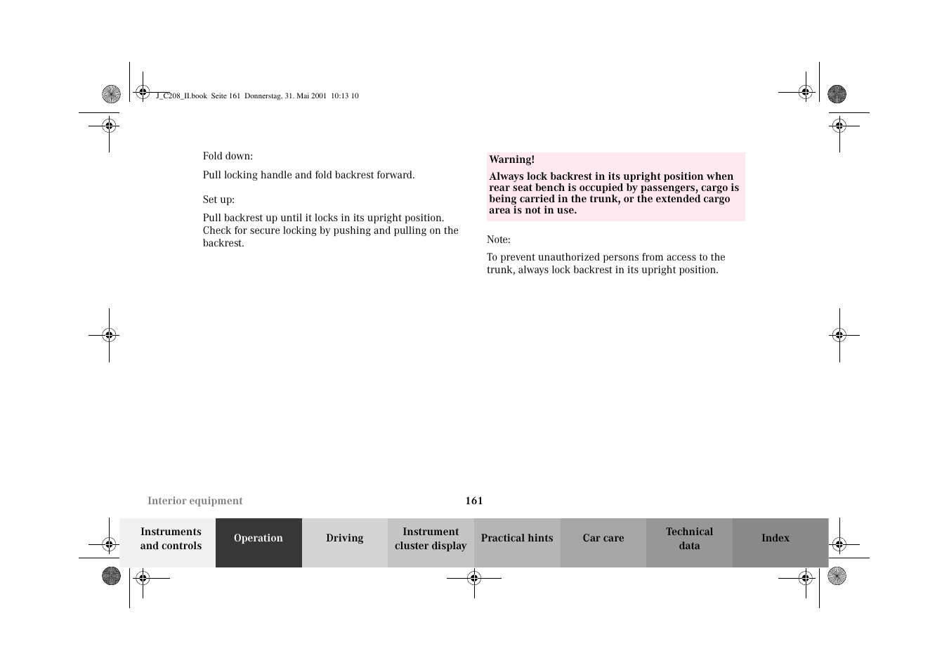 Mercedes-Benz 2002 CLK 55 AMG User Manual | Page 164 / 330