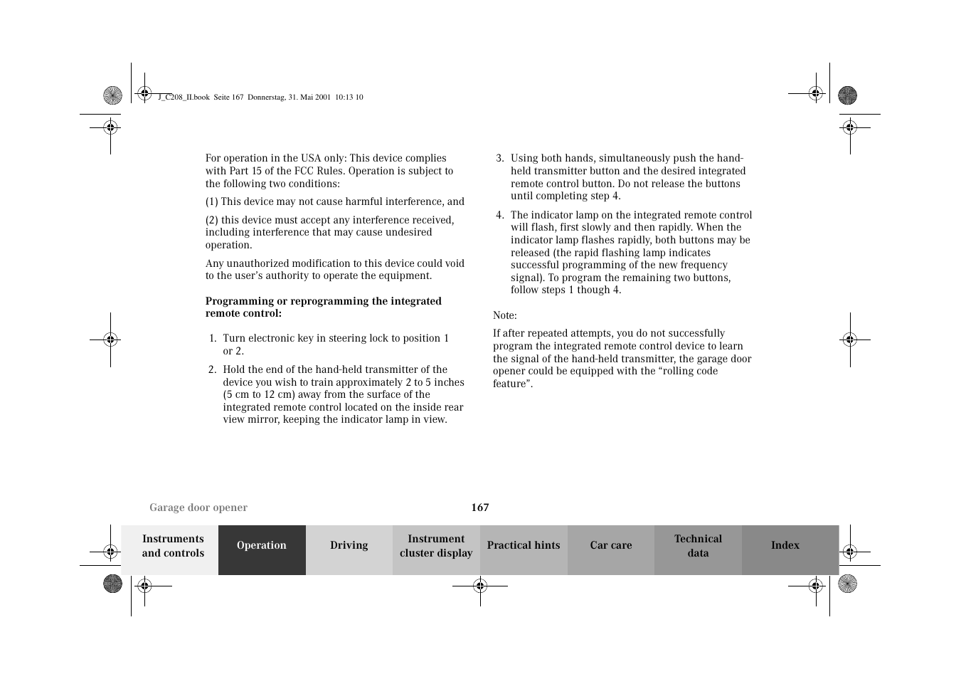 Mercedes-Benz 2002 CLK 55 AMG User Manual | Page 170 / 330