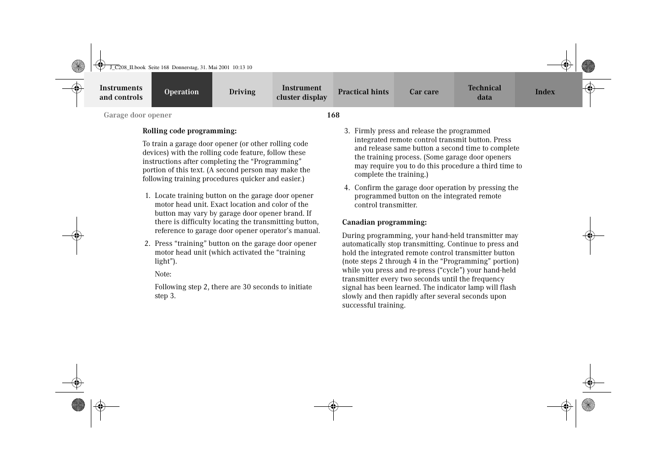 Mercedes-Benz 2002 CLK 55 AMG User Manual | Page 171 / 330