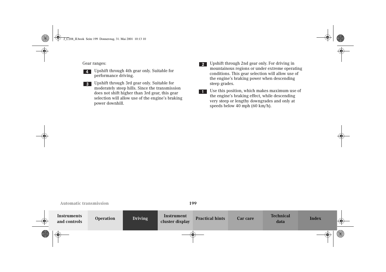 Mercedes-Benz 2002 CLK 55 AMG User Manual | Page 202 / 330