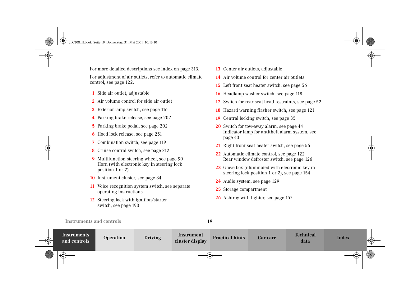 Mercedes-Benz 2002 CLK 55 AMG User Manual | Page 22 / 330