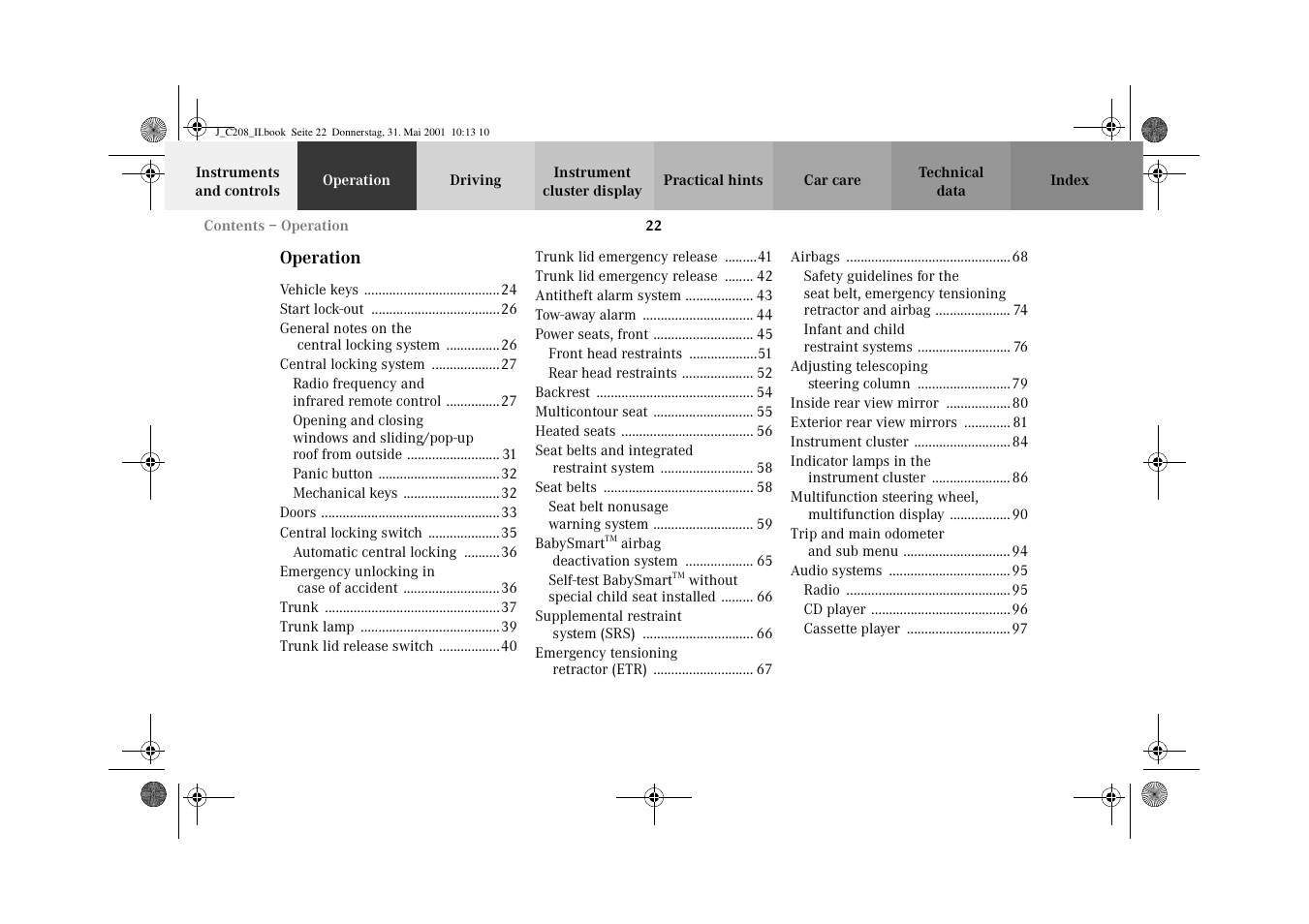 Mercedes-Benz 2002 CLK 55 AMG User Manual | Page 25 / 330