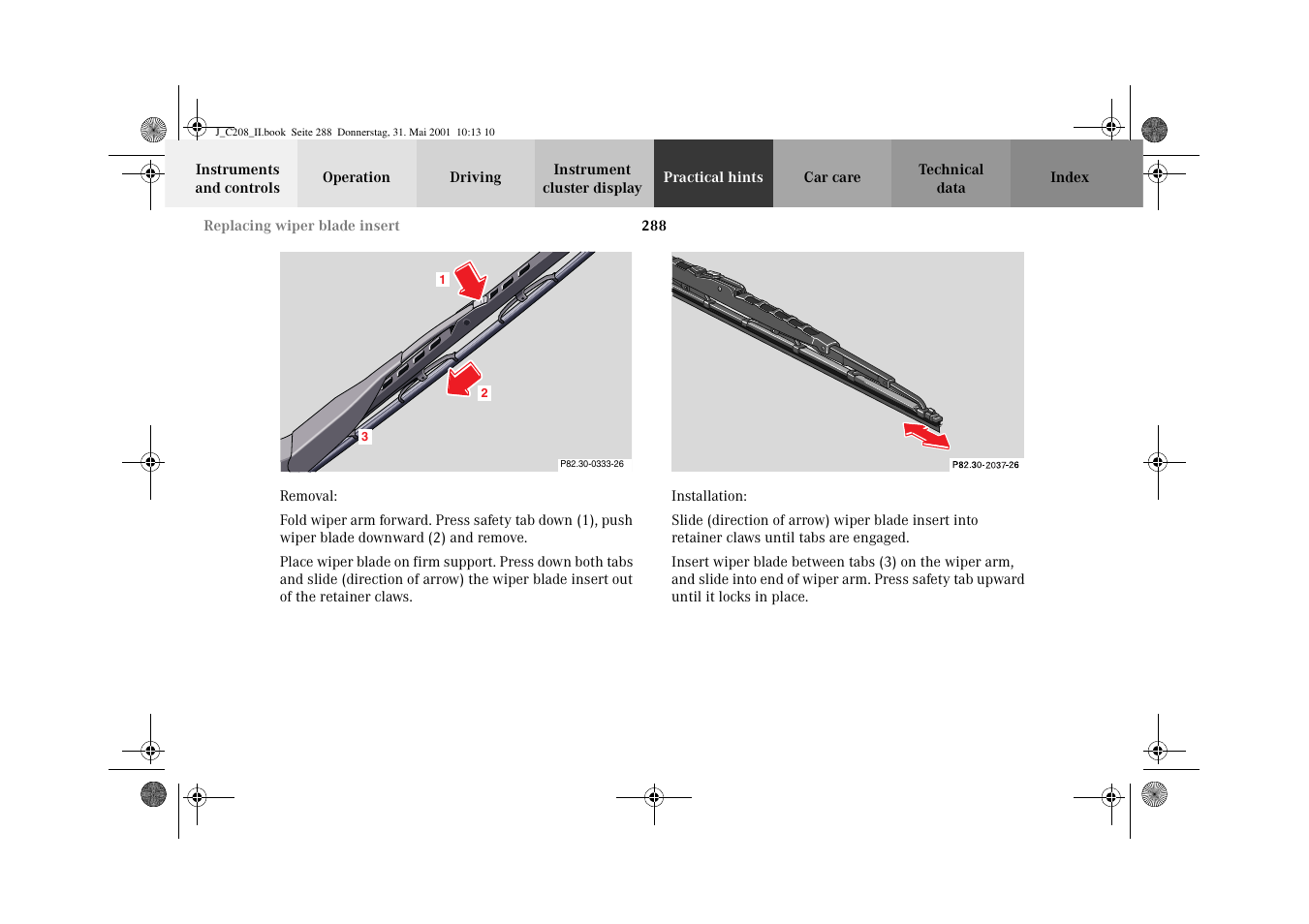 Mercedes-Benz 2002 CLK 55 AMG User Manual | Page 291 / 330