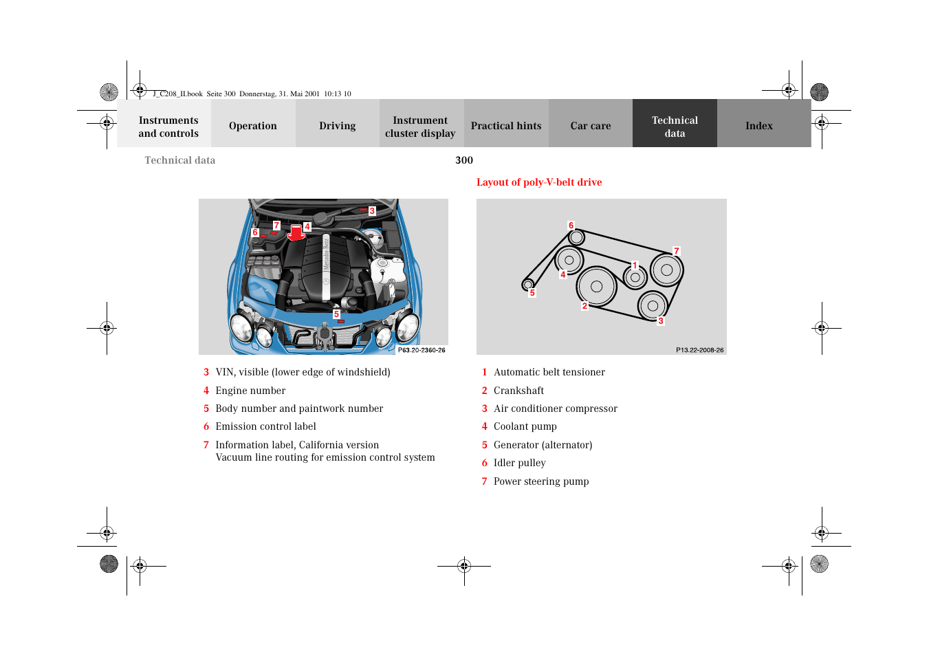 Layout of poly-v-belt drive | Mercedes-Benz 2002 CLK 55 AMG User Manual | Page 303 / 330