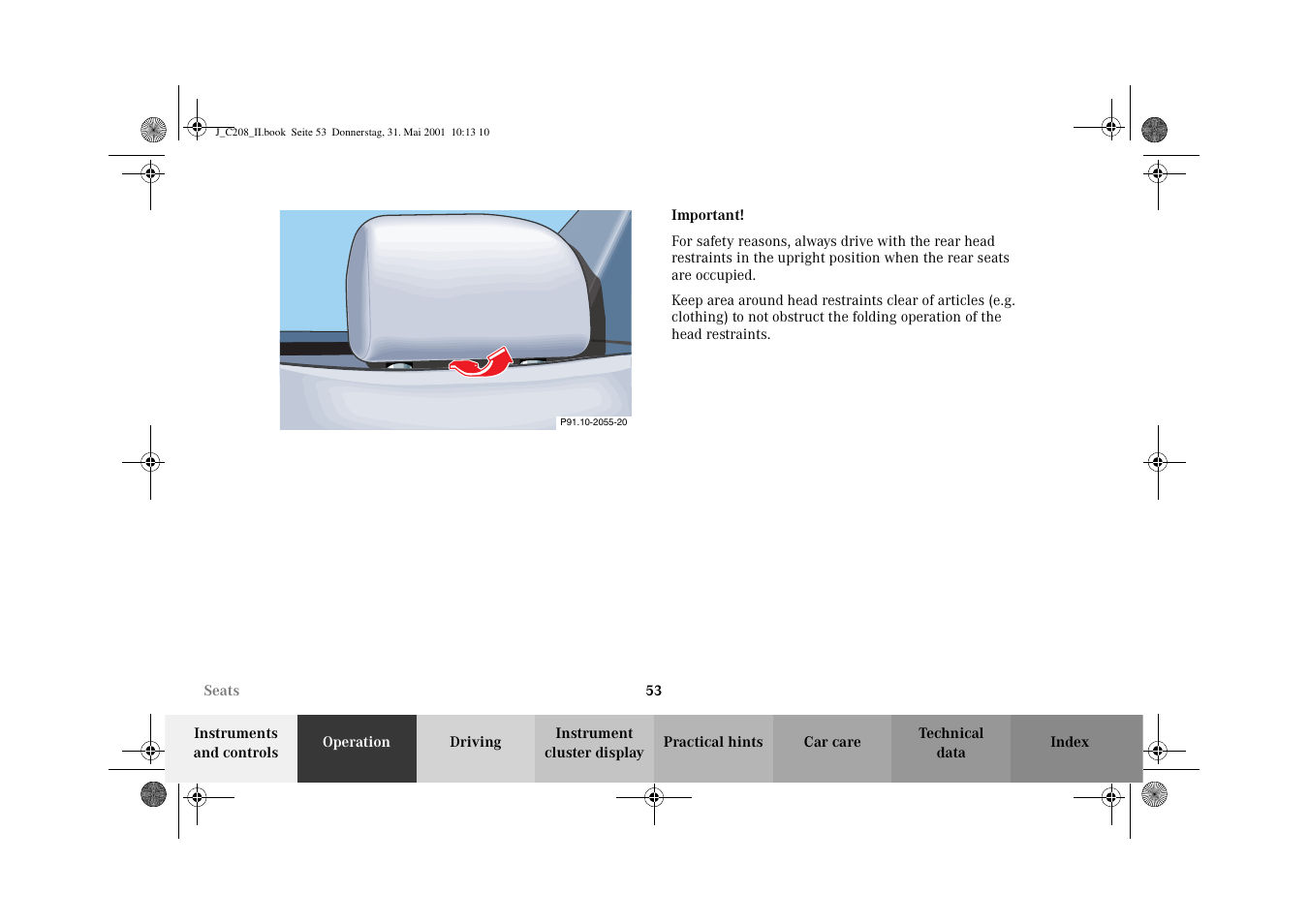 Mercedes-Benz 2002 CLK 55 AMG User Manual | Page 56 / 330