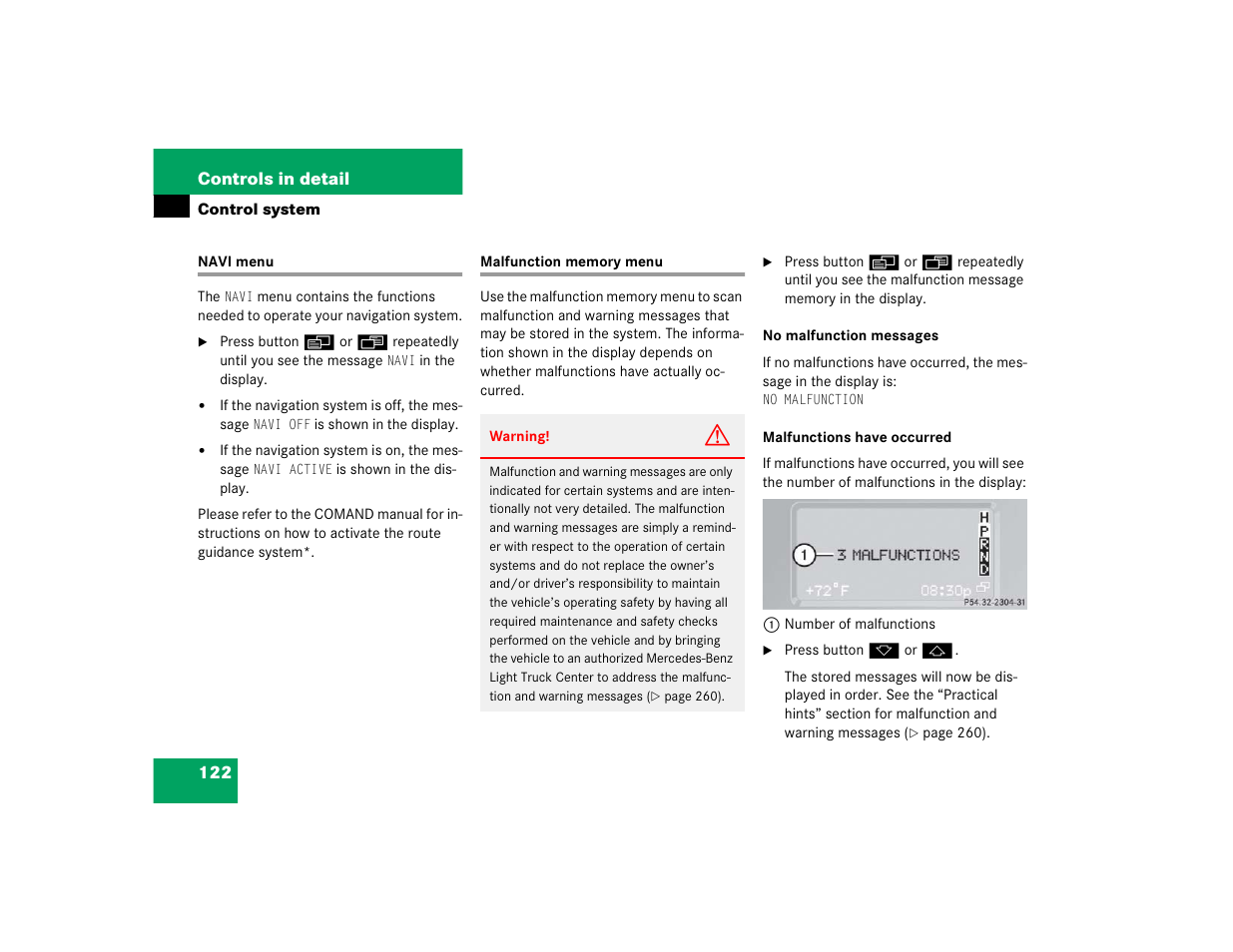 Mercedes-Benz 2004 G 500 User Manual | Page 122 / 376