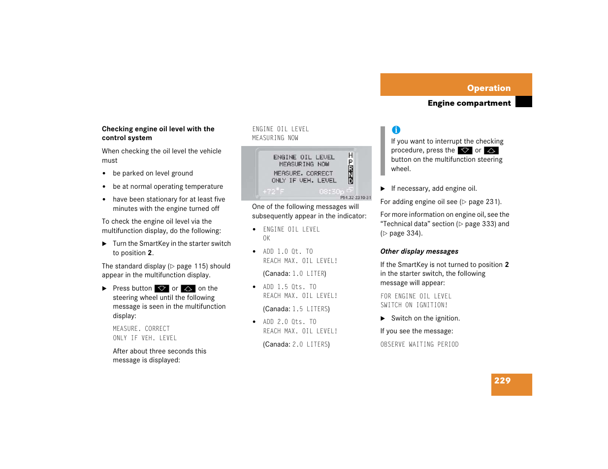 229 operation | Mercedes-Benz 2004 G 500 User Manual | Page 229 / 376