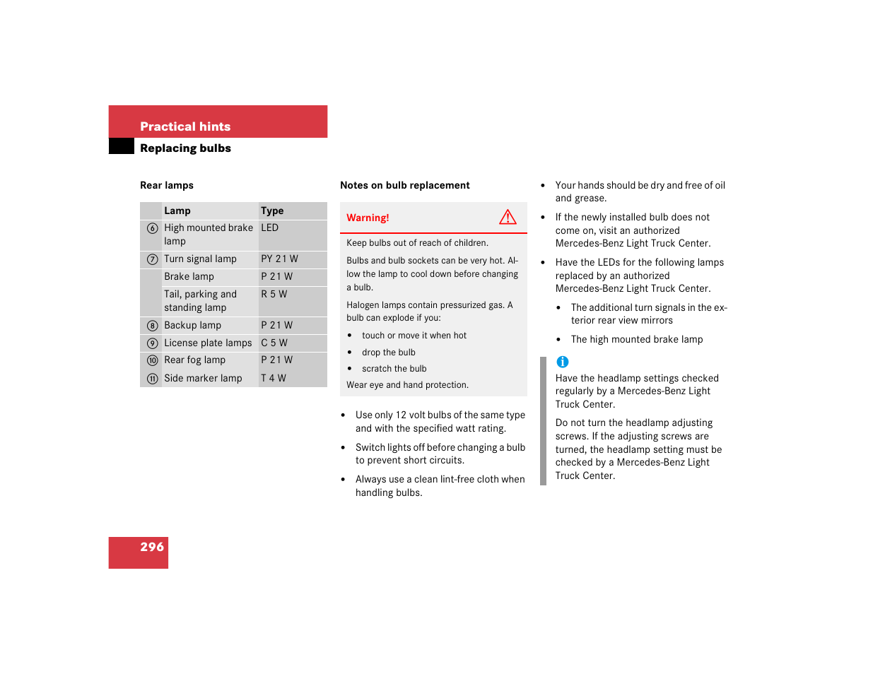 Mercedes-Benz 2004 G 500 User Manual | Page 296 / 376