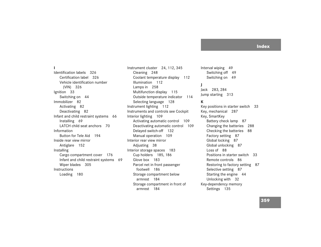 Mercedes-Benz 2004 G 500 User Manual | Page 359 / 376