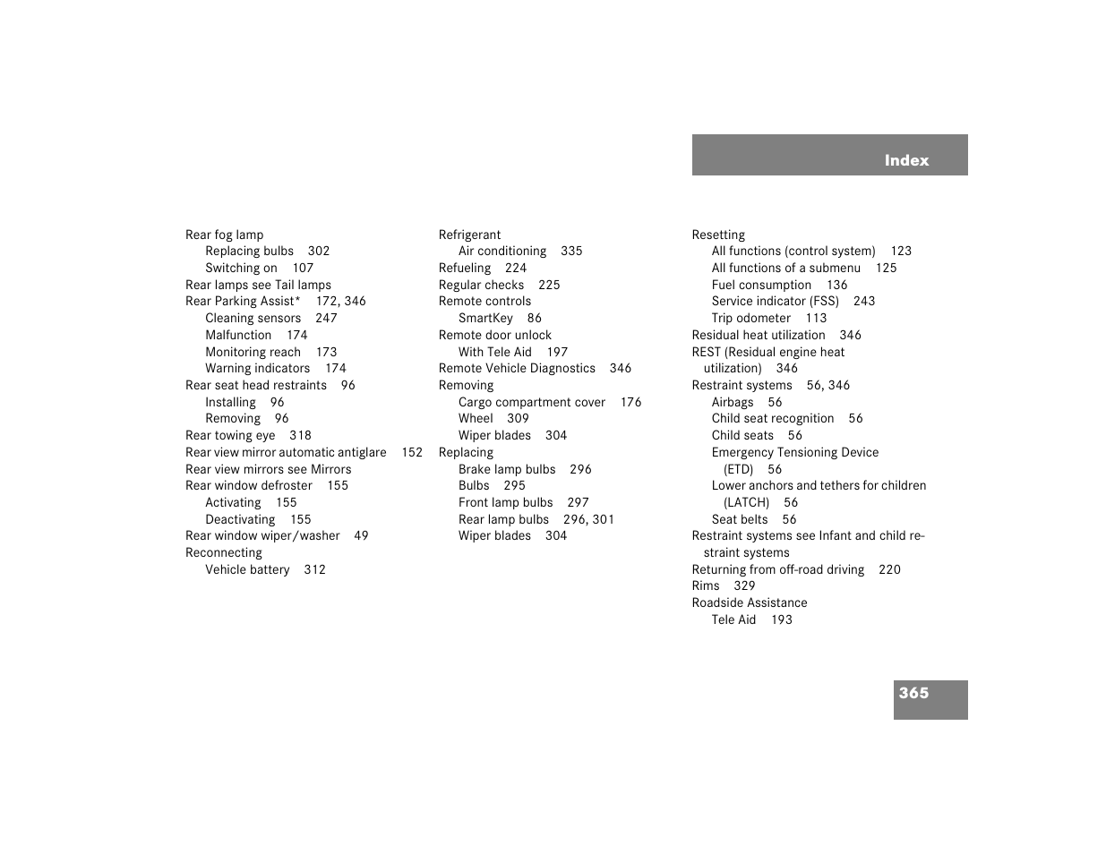 Mercedes-Benz 2004 G 500 User Manual | Page 365 / 376