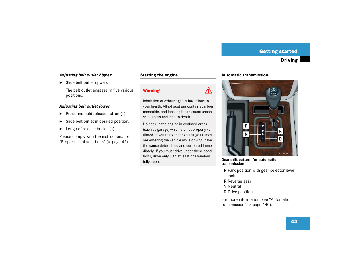 Mercedes-Benz 2004 G 500 User Manual | Page 43 / 376