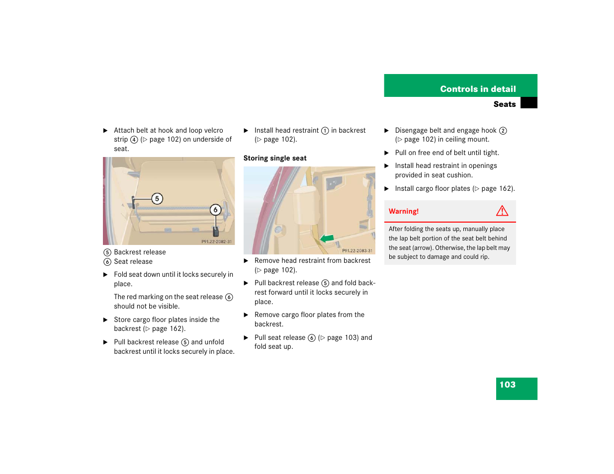 103 controls in detail | Mercedes-Benz 2004 ML 500 User Manual | Page 103 / 344
