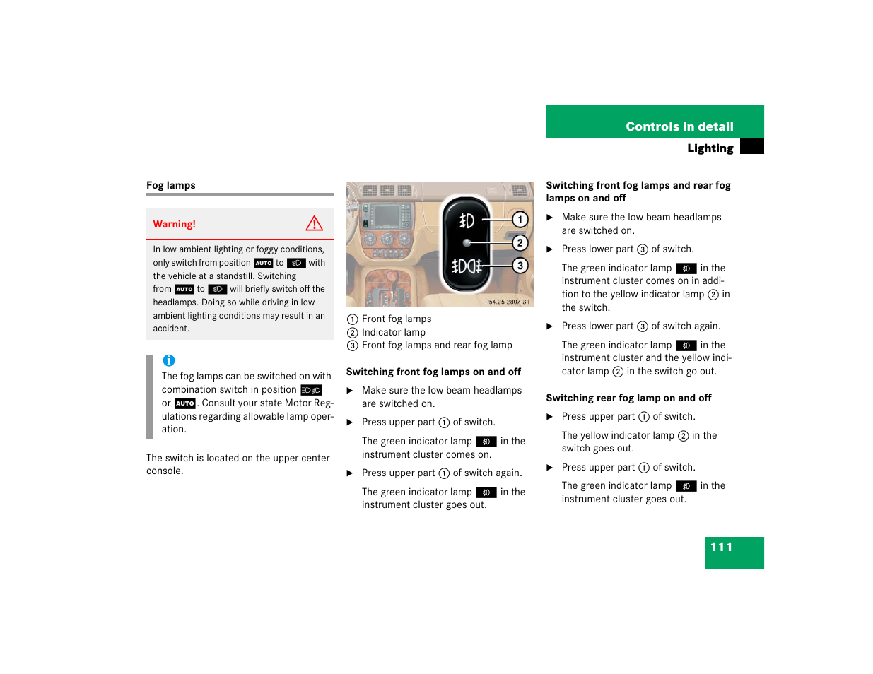 Mercedes-Benz 2004 ML 500 User Manual | Page 111 / 344