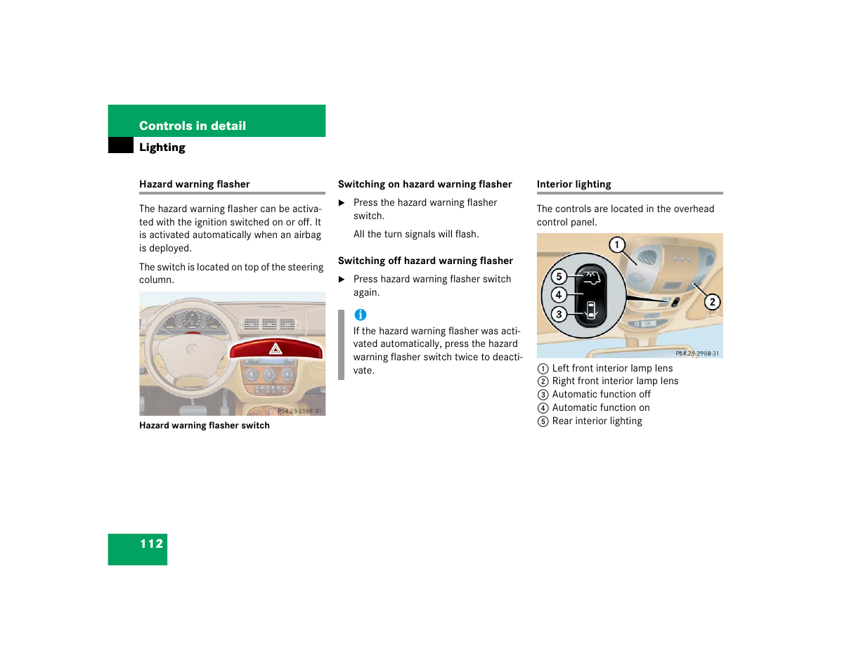 Mercedes-Benz 2004 ML 500 User Manual | Page 112 / 344