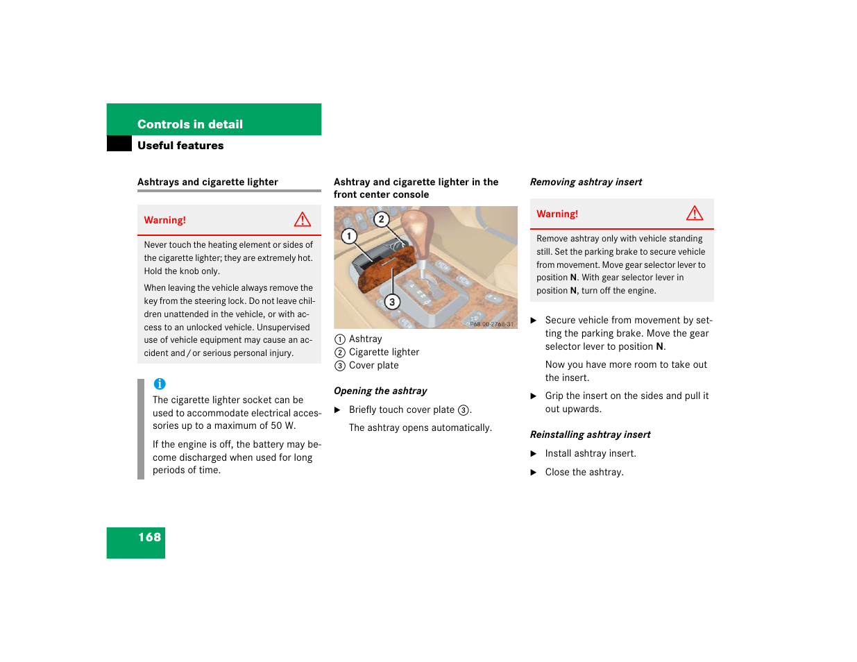 Mercedes-Benz 2004 ML 500 User Manual | Page 168 / 344
