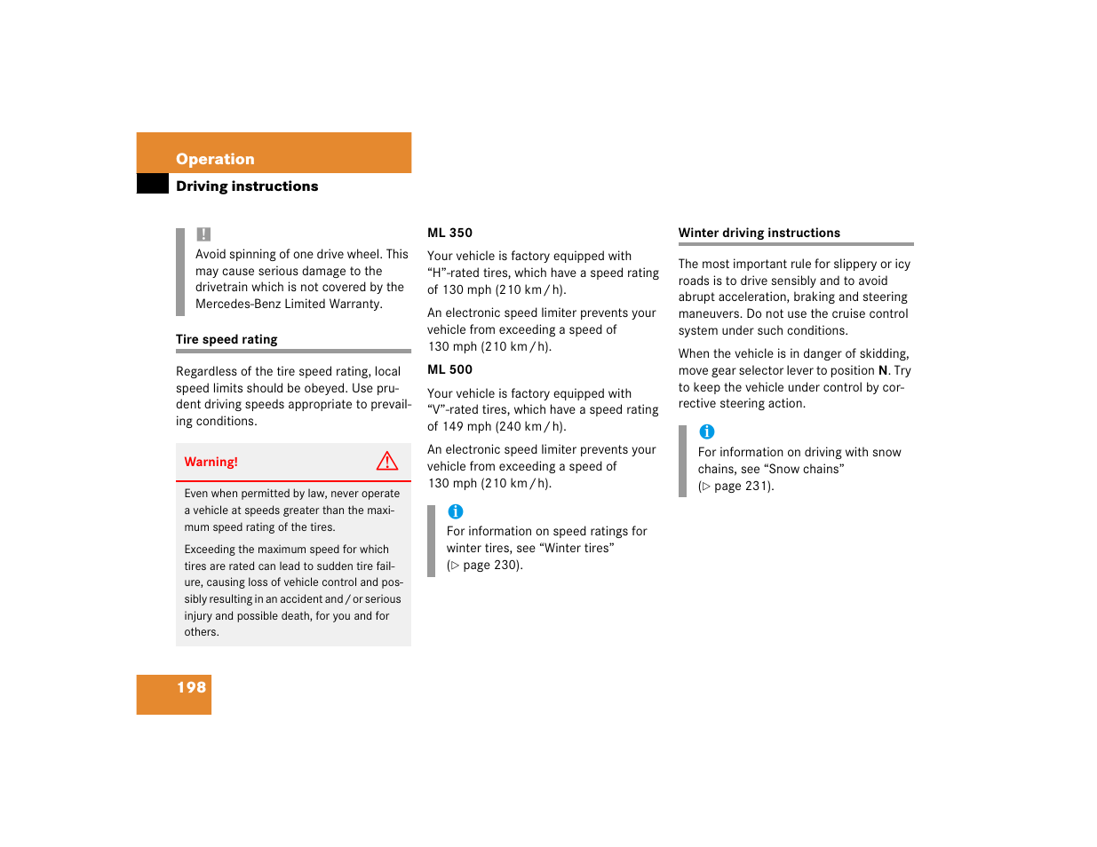 Mercedes-Benz 2004 ML 500 User Manual | Page 198 / 344