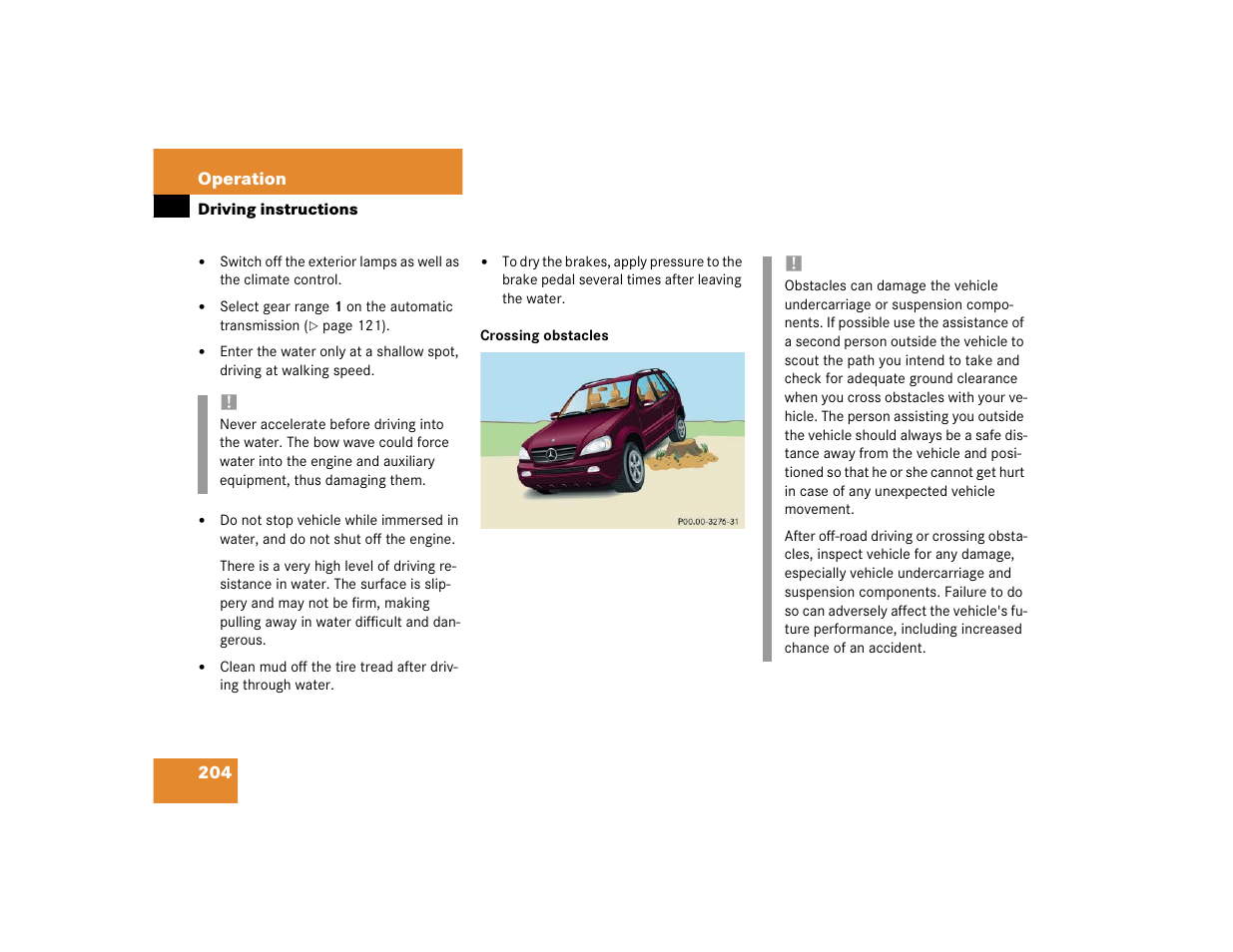 Mercedes-Benz 2004 ML 500 User Manual | Page 204 / 344