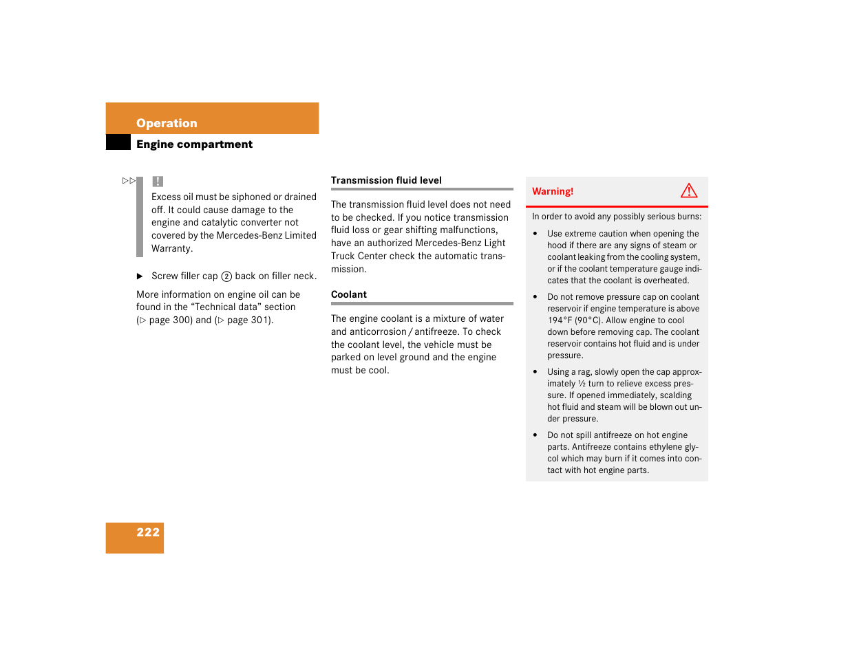Mercedes-Benz 2004 ML 500 User Manual | Page 222 / 344