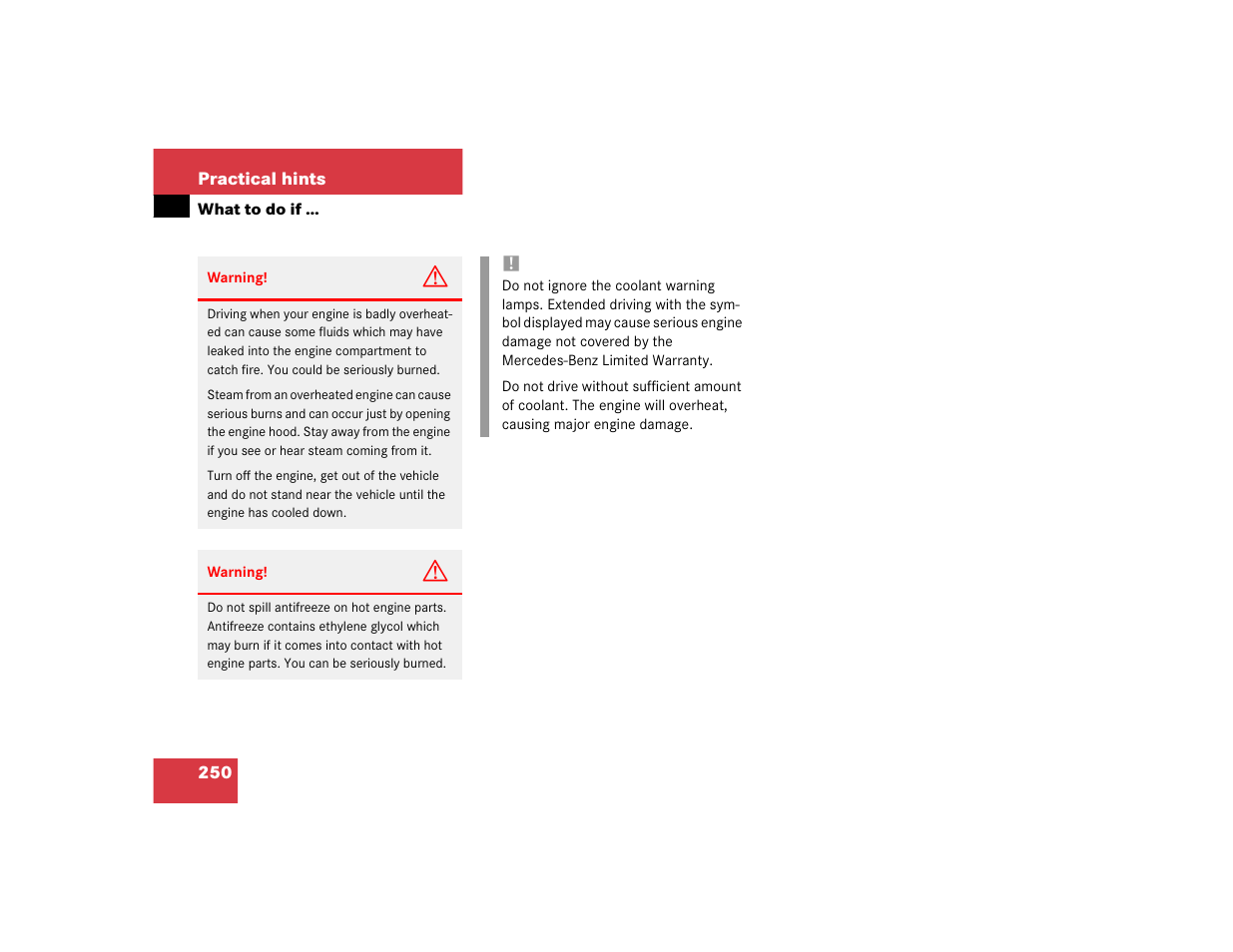 Mercedes-Benz 2004 ML 500 User Manual | Page 250 / 344