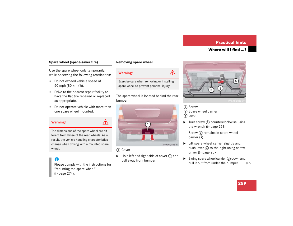 Mercedes-Benz 2004 ML 500 User Manual | Page 259 / 344
