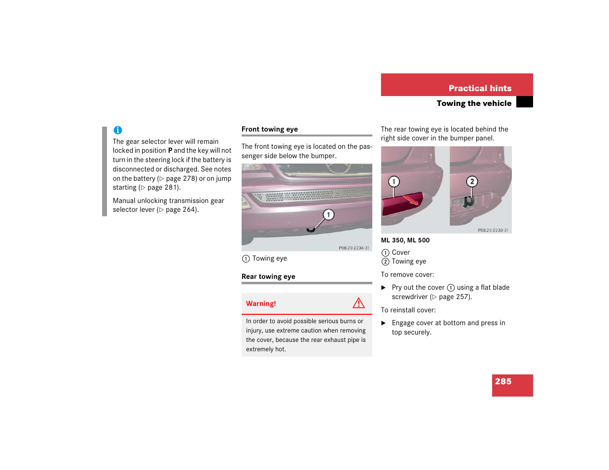 Mercedes-Benz 2004 ML 500 User Manual | Page 285 / 344
