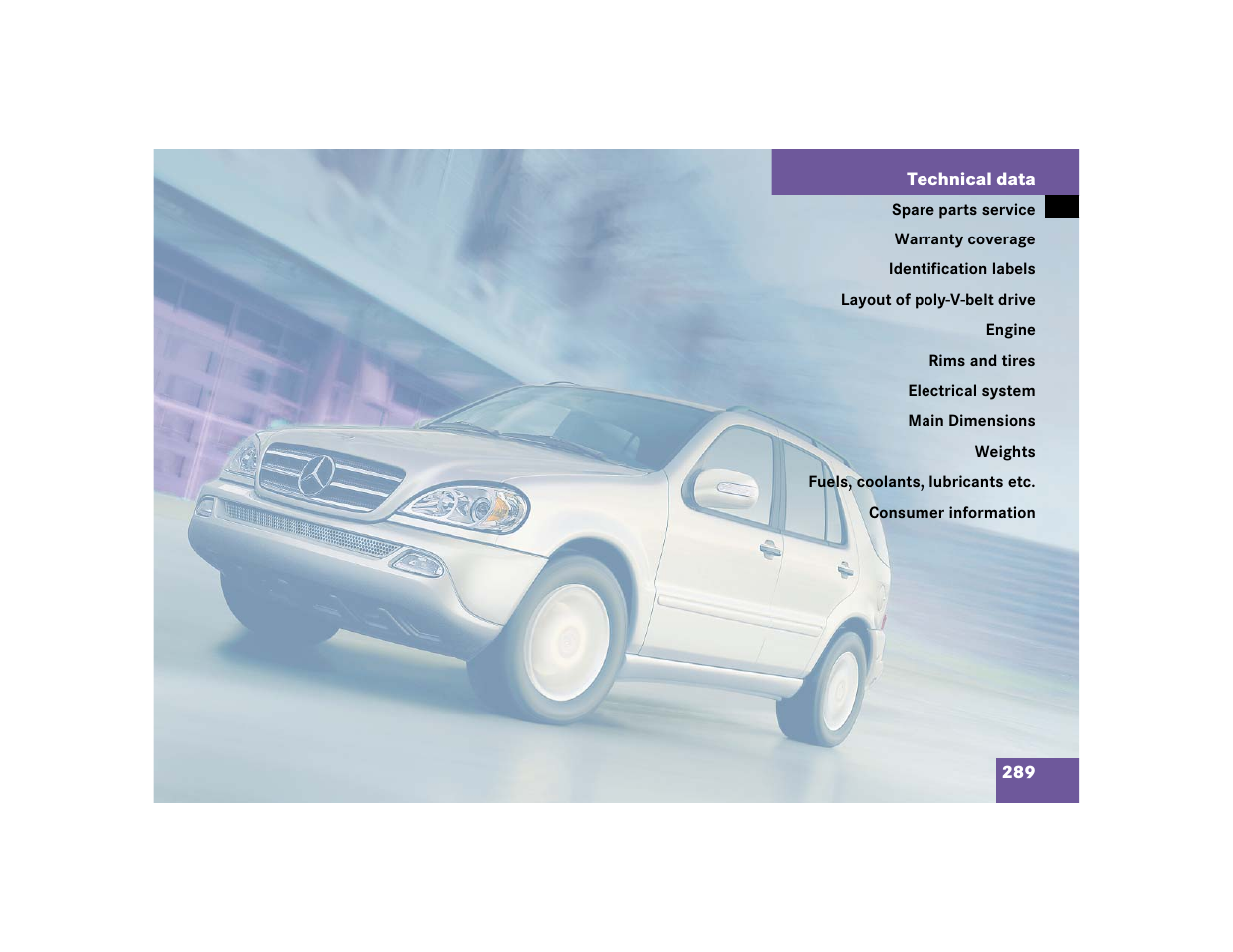 Mercedes-Benz 2004 ML 500 User Manual | Page 289 / 344