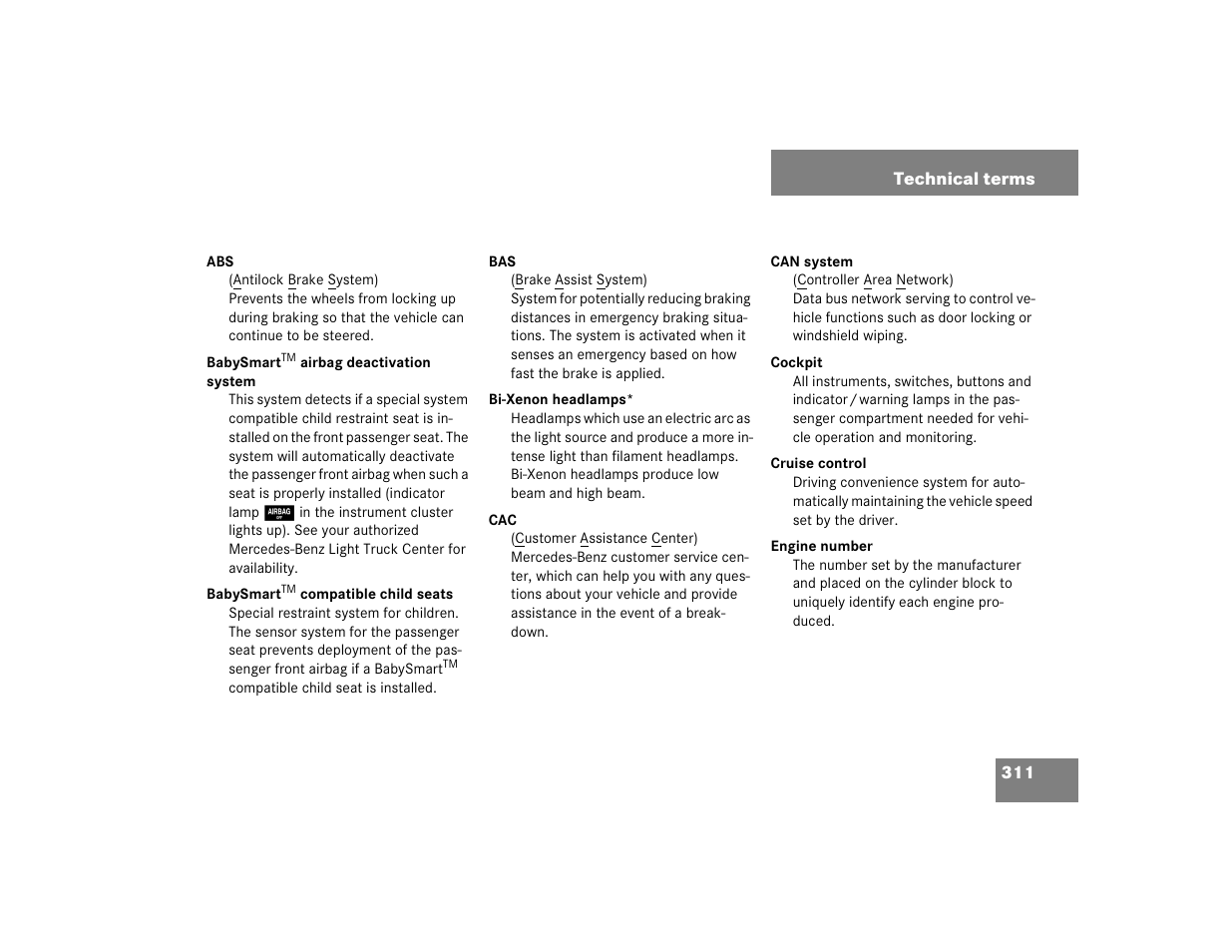 Mercedes-Benz 2004 ML 500 User Manual | Page 311 / 344