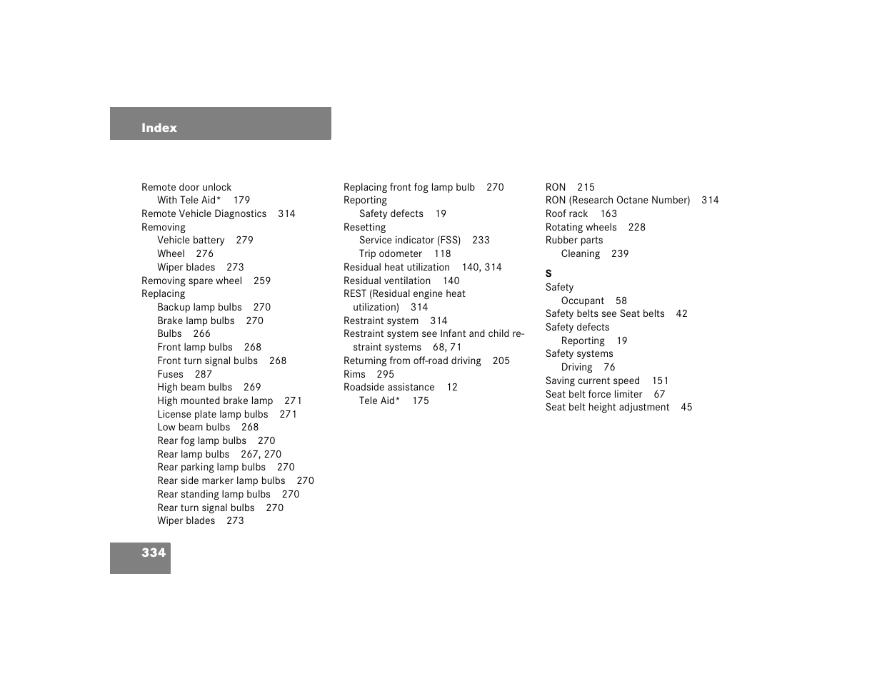 Mercedes-Benz 2004 ML 500 User Manual | Page 334 / 344